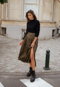 Discount Jupe Rosalie - à motifs léopard kakiEasy Clothes Femme Jupes & Shorts