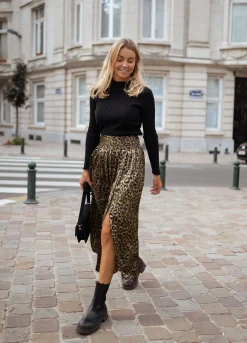 Discount Jupe Rosalie - à motifs léopard kakiEasy Clothes Femme Jupes & Shorts