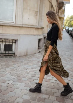 Discount Jupe Rosalie - à motifs léopard kakiEasy Clothes Femme Jupes & Shorts