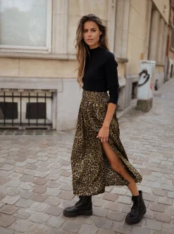 Discount Jupe Rosalie - à motifs léopard kakiEasy Clothes Femme Jupes & Shorts