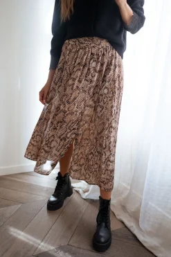 Clearance Jupe Rosalie - chocolat à motifs serpentEasy Clothes Femme Jupes & Shorts