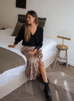 Clearance Jupe Rosalie - chocolat à motifs serpentEasy Clothes Femme Jupes & Shorts