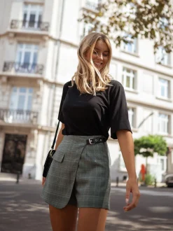 Sale Jupe short Chani - à carreaux vertsEasy Clothes Femme Jupes & Shorts