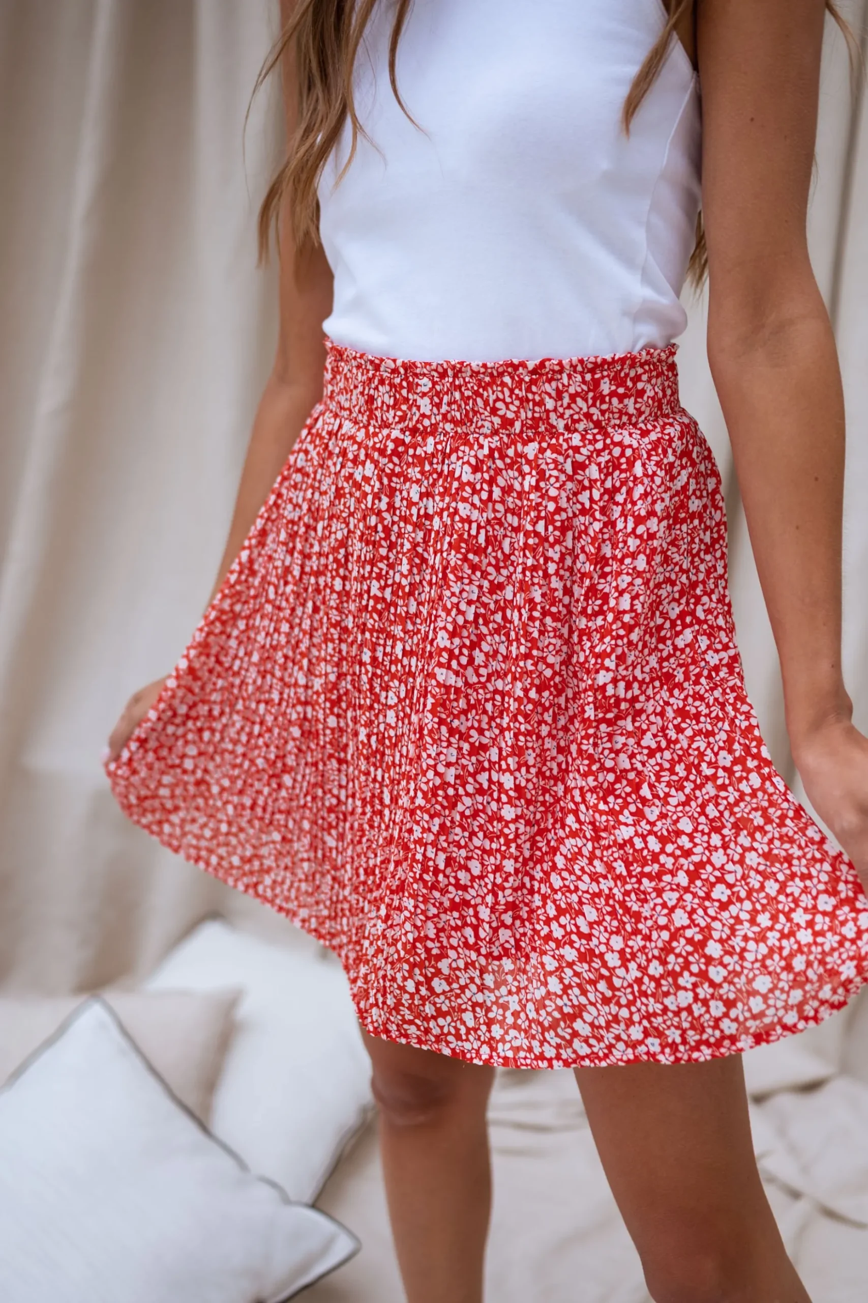 Hot Jupe Tana - rouge à fleursEasy Clothes Femme Jupes & Shorts