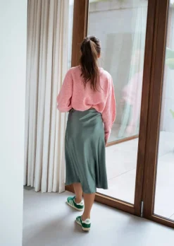 New Jupe Verte Darla - Taille Haute - Effet Soie - FluideEasy Clothes Femme Jupes & Shorts