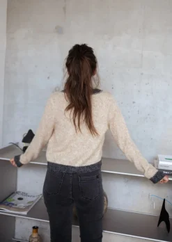 Online Laly - Gilet Beige & Gris Chiné - Doux - Vêtements FemmeEasy Clothes Femme Pulls & Gilets