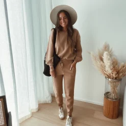 Cheap Pantalon Beni - camel (Ensemble 1 sur 2)Easy Clothes Femme Pantalons