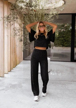 Cheap Pantalon Betsou noir brodé - CREATION | Pantalon brodé ample | Prêt-à-porter en ligne | Easy Clothes Femme Pantalons