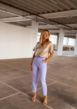 Outlet Pantalon Bila lilas | Pantalon carotte lilas | Prêt-à-porter en ligne | Easy Clothes Femme Pantalons