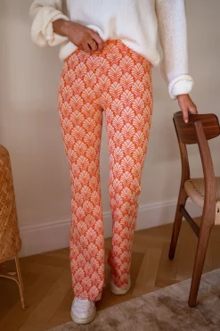Outlet Pantalon Curtis - orange à motifsEasy Clothes Femme Pantalons