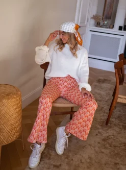 Outlet Pantalon Curtis - orange à motifsEasy Clothes Femme Pantalons