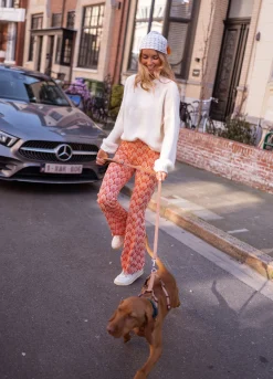 Outlet Pantalon Curtis - orange à motifsEasy Clothes Femme Pantalons