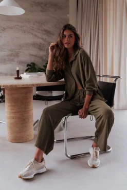 Outlet Pantalon Dallas - kakiEasy Clothes Femme Pantalons