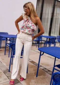 Best Pantalon Edison écru | Pantalon classique évasé | Prêt-à-porter en ligne | Easy Clothes Femme Pantalons