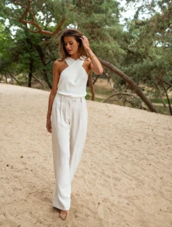 Outlet Pantalon Joey - en lin beigeEasy Clothes Femme Pantalons