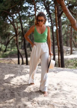 Outlet Pantalon Joey - en lin beigeEasy Clothes Femme Pantalons