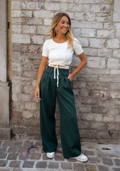 Online Pantalon Kalie - vert foncéEasy Clothes Femme Pantalons