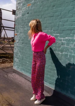 Fashion Pantalon Lupa rose à motifs | Pantalon large fluide | Prêt-à-porter en ligne | Easy Clothes Femme Pantalons