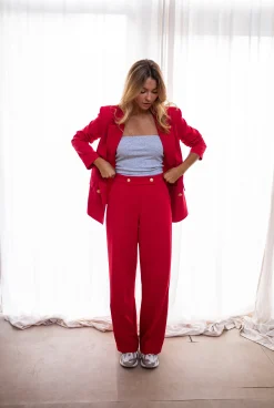 Outlet Pantalon Maona - Rouge - Ensemble TailleurEasy Clothes Femme Pantalons