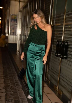 New Pantalon Marcel - vert en satinEasy Clothes Femme Pantalons