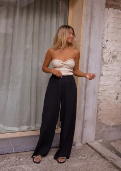 Store Pantalon Noir - Tim - En Lin - Long & Fluide - Vêtements FemmeEasy Clothes Femme Pantalons