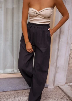 Store Pantalon Noir - Tim - En Lin - Long & Fluide - Vêtements FemmeEasy Clothes Femme Pantalons