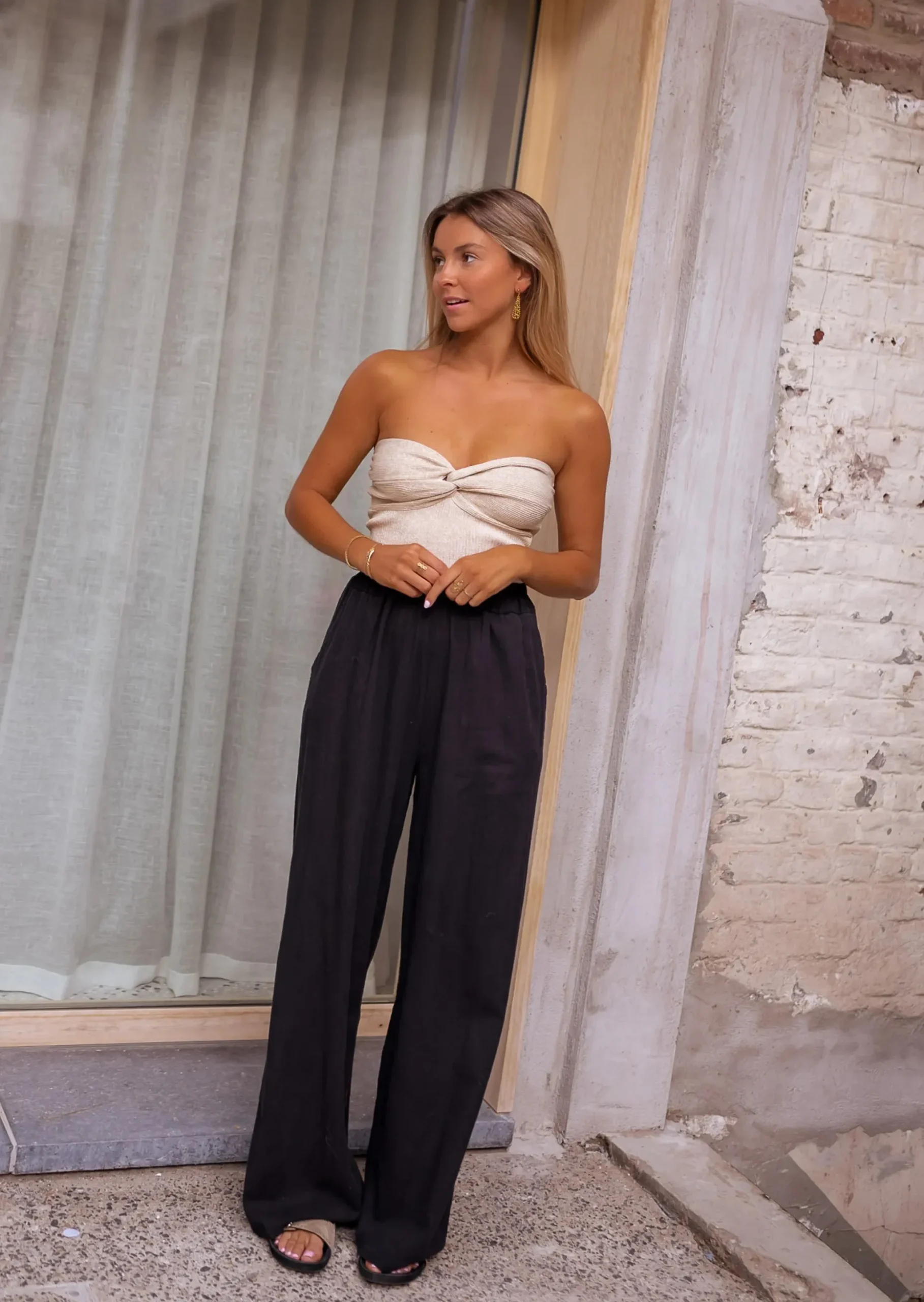 Store Pantalon Noir - Tim - En Lin - Long & Fluide - Vêtements FemmeEasy Clothes Femme Pantalons