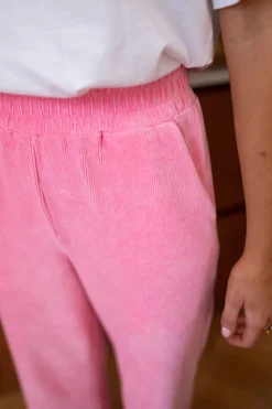 Discount Pantalon Oscar - rose en veloursEasy Clothes Femme Pantalons