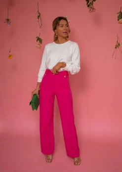 Cheap Pantalon Rose Élégant | Soléa | Vêtements FemmeEasy Clothes Femme Pantalons