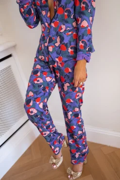 Flash Sale Pantalon Roxane - mauve à motifsEasy Clothes Femme Pantalons