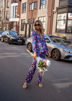 Flash Sale Pantalon Roxane - mauve à motifsEasy Clothes Femme Pantalons