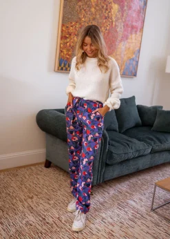 Flash Sale Pantalon Roxane - mauve à motifsEasy Clothes Femme Pantalons