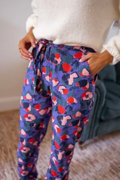 Flash Sale Pantalon Roxane - mauve à motifsEasy Clothes Femme Pantalons