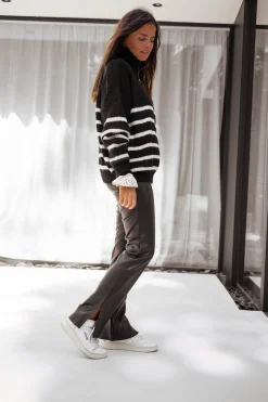 Hot Pantalon simili cuir Rafi - noirEasy Clothes Femme Pantalons