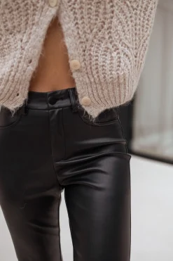 Hot Pantalon simili cuir Rafi - noirEasy Clothes Femme Pantalons