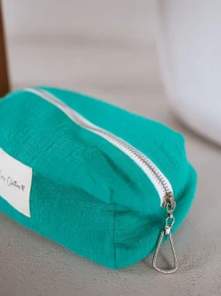 Cheap Pochette Easy Clothes CREATION - bleu émeraude en lin Sacs & Pochettes