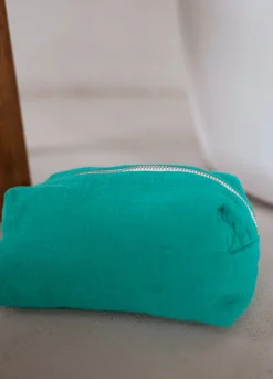 Cheap Pochette Easy Clothes CREATION - bleu émeraude en lin Sacs & Pochettes