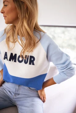 Fashion Pull - Amour - bleuEasy Clothes Femme Pulls & Gilets