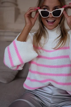 Store Pull Abba - écru et roseEasy Clothes Femme Pulls & Gilets