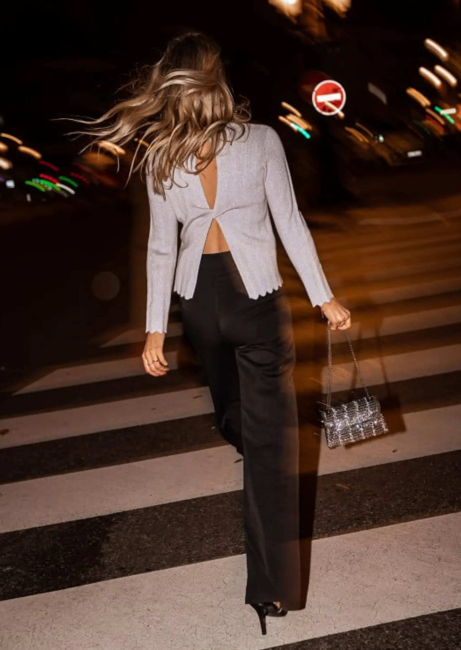 Fashion Pull Andrew - Argenté - Dos OuvertEasy Clothes Femme Pulls & Gilets