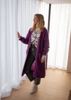 Outlet Pull Anna - mauve à fleursEasy Clothes Femme Pulls & Gilets