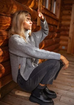 Online Pull Aubin - Gris - Col Montant - DouxEasy Clothes Femme Pulls & Gilets