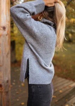 Online Pull Aubin - Gris - Col Montant - DouxEasy Clothes Femme Pulls & Gilets