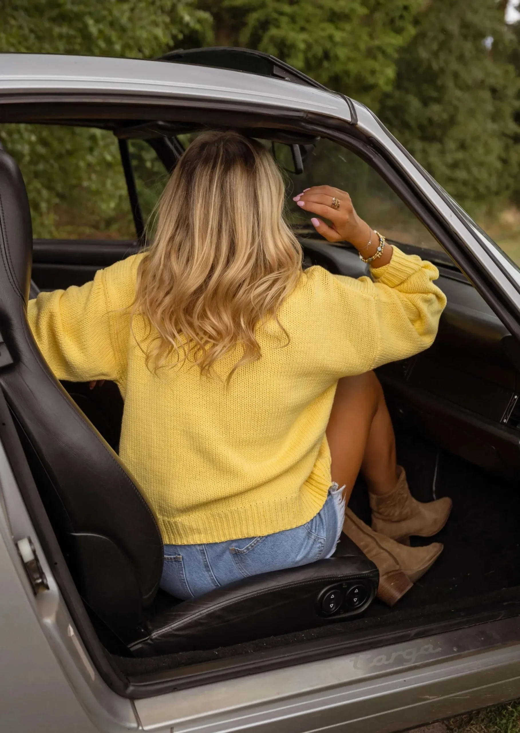 Clearance Pull Frana Jaune - Col Rond - Manches LonguesEasy Clothes Femme Pulls & Gilets