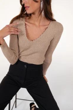 Discount Pull Juno - taupeEasy Clothes Femme Pulls & Gilets