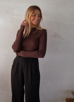 Fashion Pull Lucie - en maille fine brunEasy Clothes Femme Pulls & Gilets