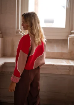 Online Pull Maleka - rouge et vieux roseEasy Clothes Femme Pulls & Gilets