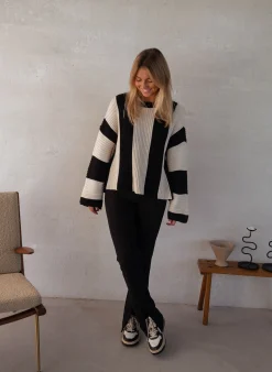 Store Pull Masson - écru et noirEasy Clothes Femme Pulls & Gilets