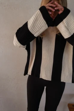 Store Pull Masson - écru et noirEasy Clothes Femme Pulls & Gilets