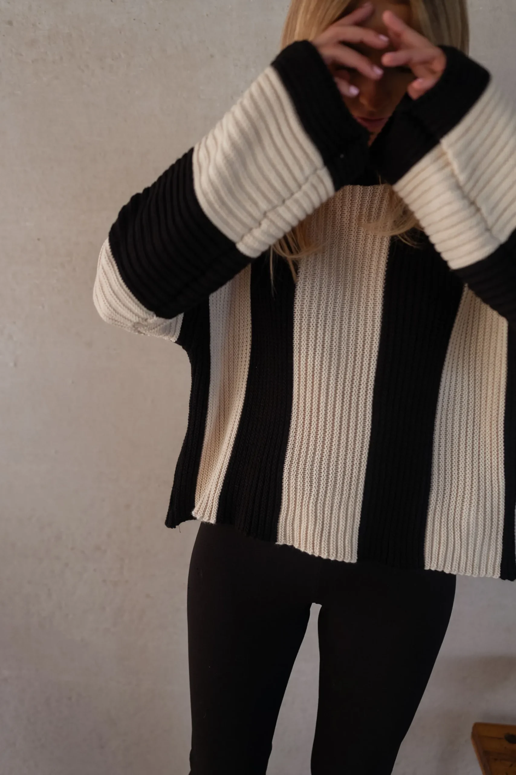 Store Pull Masson - écru et noirEasy Clothes Femme Pulls & Gilets